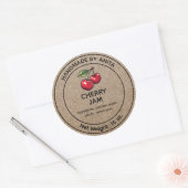 Cherry Jam Jelly Jar Label Kraft-papierstijl (Envelop)