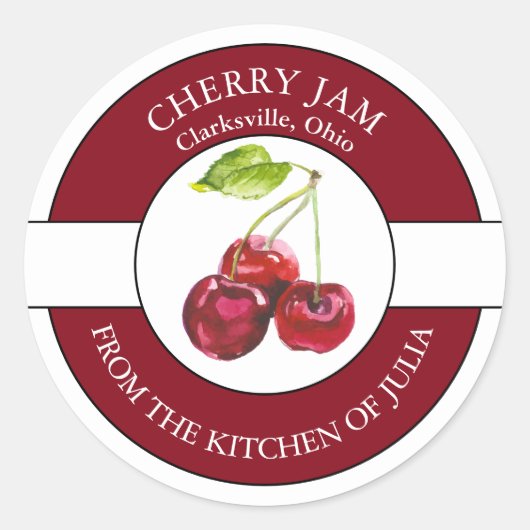 Cherry Jam Label (Voorkant)