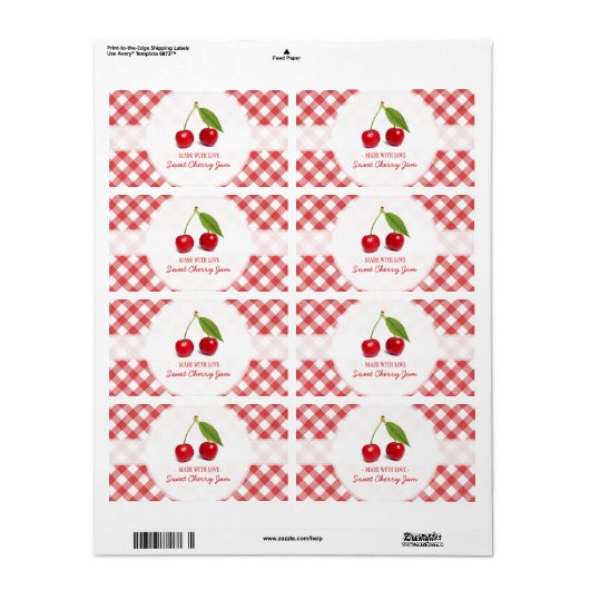 Cherry Jam label (Full Sheet)