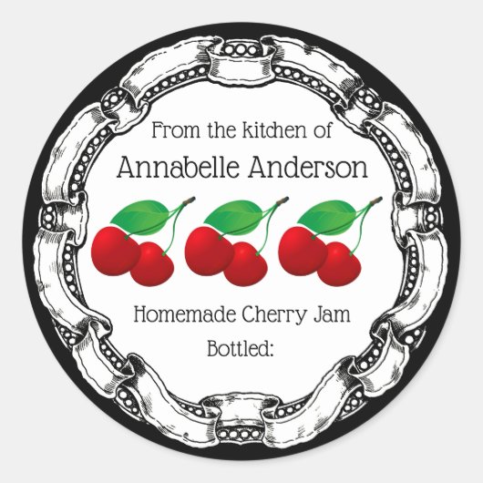 Cherry Jam Label personaliseren (Voorkant)