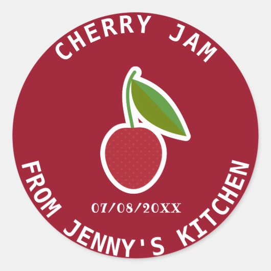 Cherry Jam Ronde Sticker (Voorkant)