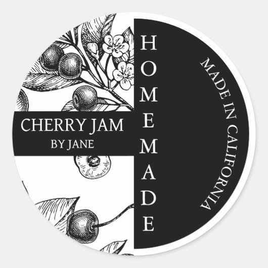 Cherry Jam Sketch Modern Business Label (Voorkant)