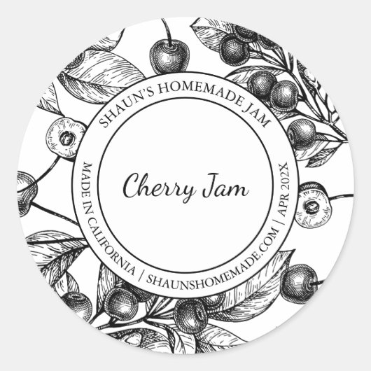 Cherry Jam Sketch Modern label (Voorkant)