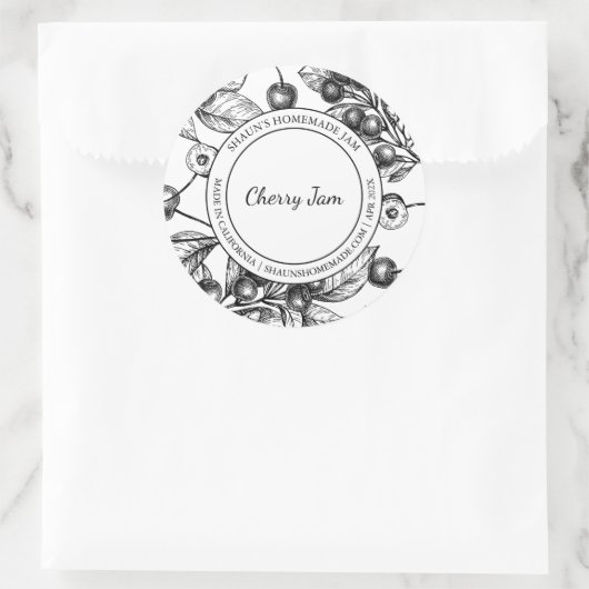 Cherry Jam Sketch Modern label (Tas)