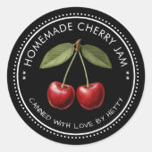 Cherry jam sticker voor uw zelfgemaakte recepten! (Voorkant)