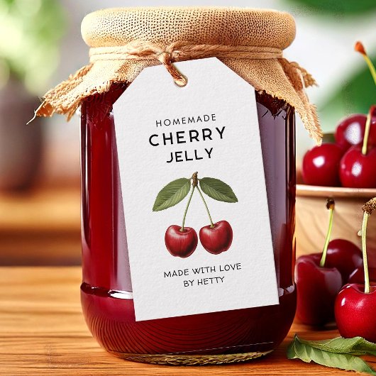 Cherry jelly labels voor zelfgemaakte recepten cadeaulabel