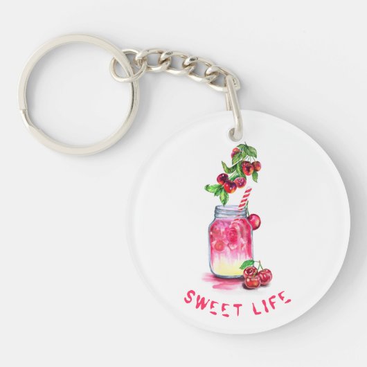 Cherry Juice Cool Drink Fruit Sleutelhanger (Voorkant)