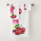 Cherry Juice Cool Drink Fruits Badhanddoeken Bad Handdoek (Insitu)