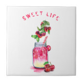 Cherry Juice Cool Drink Fruits Ceramic Tegel Tegeltje (Voorkant)