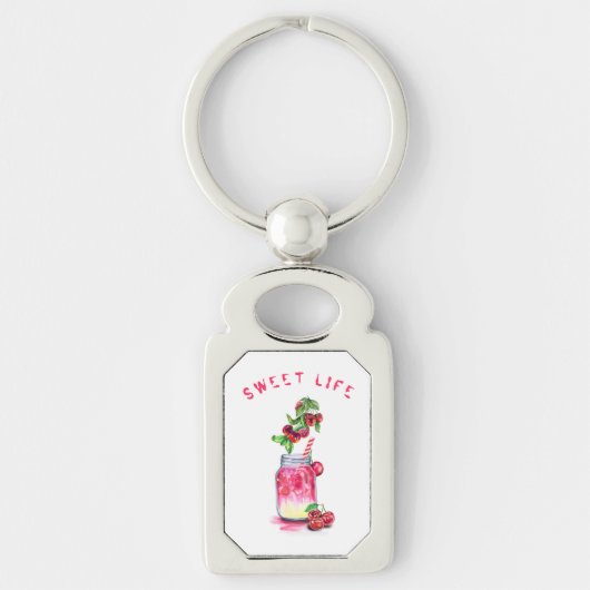 Cherry Juice Cool Drink Fruits Keychain (Voorkant)