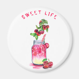 Cherry Juice Cool Drink Fruits Magnet