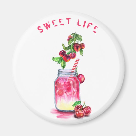 Cherry Juice Cool Drink Fruits Magnet (Voorkant)