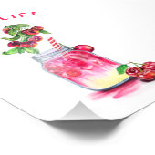 Cherry Juice Cool Drink Fruits Photo Print Foto Afdruk (Hoek)