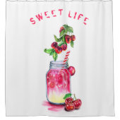 Cherry Juice Cool Drink Fruits Shower Curtain Douchegordijn (Voorkant)