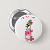 Cherry Juice Cool Drink Party Fruits Button (Voorkant /achterkant)