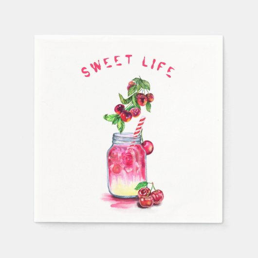Cherry Juice Cool Drink Party Servetten Aangepaste (Voorkant)