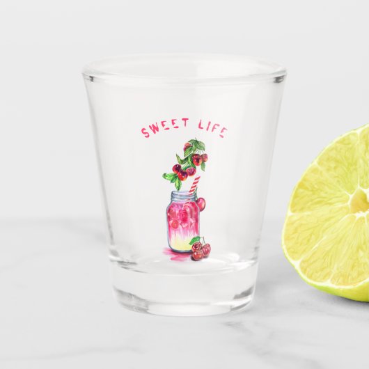 Cherry Juice Cool Drink Party Shot Glass Glas (Voorkant)