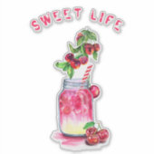 Cherry Juice Cool Drink Summer Fruit Party Sticker (Voorkant)