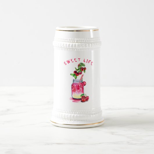 Cherry Juice Cool Drink Zomerfeest Bier Stein Bierpul (Center)