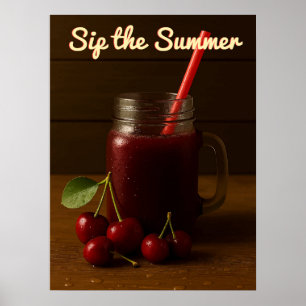 Cherry Juice Delight - Sip de zomer Poster