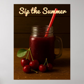 Cherry Juice Delight - Sip de zomer Poster