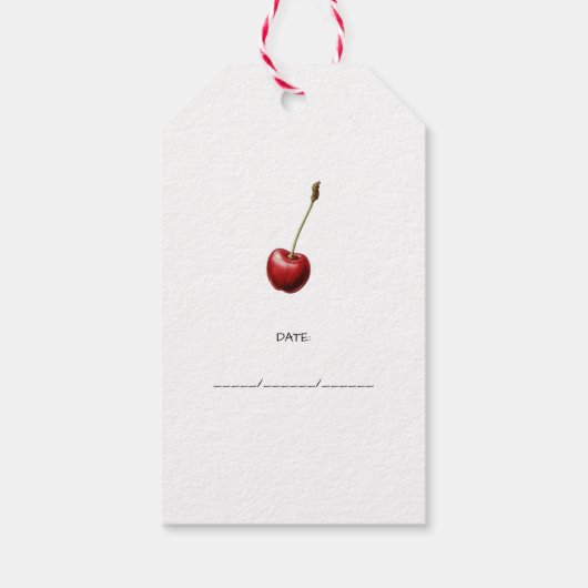 Cherry juice label voor uw zelfgemaakte recepten! cadeaulabel (Achterkant)