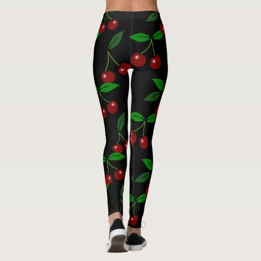 Cherry Kies uw kleur achtergrond Leggings (Achterkant)