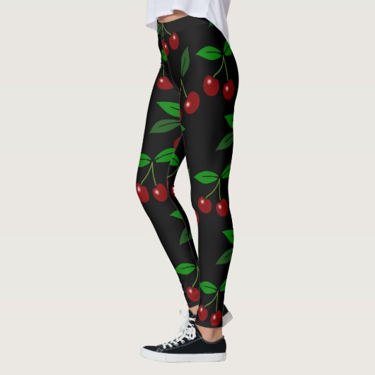 Cherry Kies uw kleur achtergrond Leggings (Links)