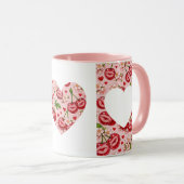 Cherry Kiss Heart Mug Mok (Voorkant rechts)