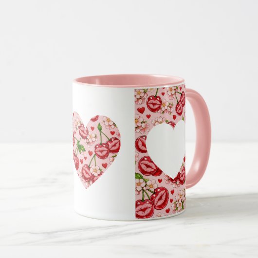 Cherry Kiss Heart Mug Mok (Voorkant rechts)
