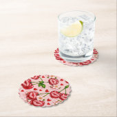 Cherry Kiss Paper Coaster Kartonnen Onderzetters (Insitu)