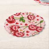 Cherry Kiss Papieren Onderzetter (Gekanteld)