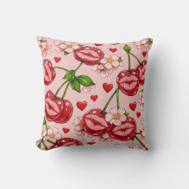 Cherry Kiss Throw Pillow Kussen