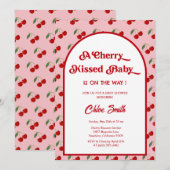 Cherry Kissed Baby Shower Kaart (Voorkant / Achterkant)