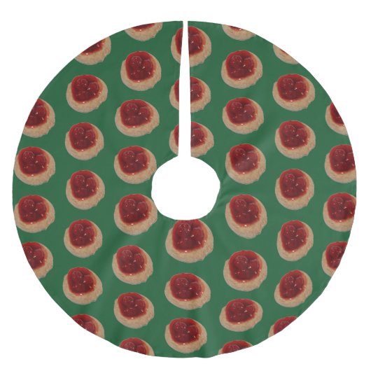Cherry Kolache tree skirt Kerstboom Rok (Voorkant)