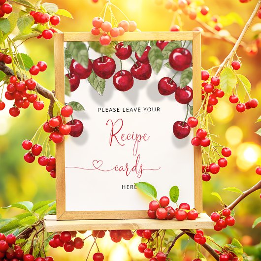 Cherry Laat je recept Kaart hier Poster