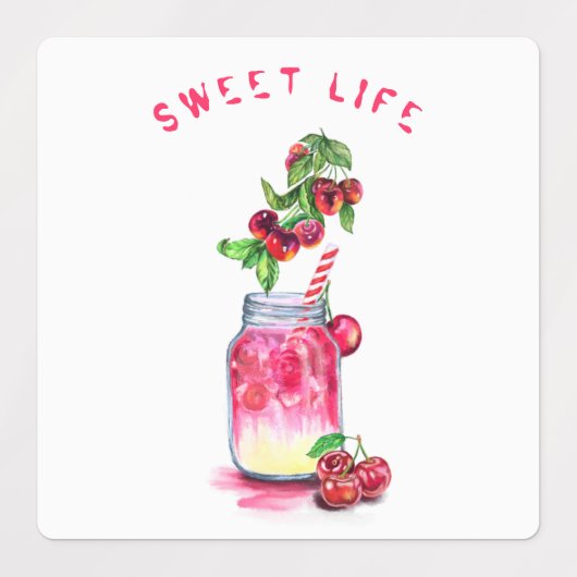 Cherry Labels Juice Cool Fruits Drink (Design 2)