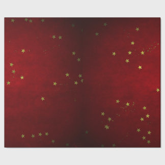 Cherry Lacquer Golden Star Cadeaupapier