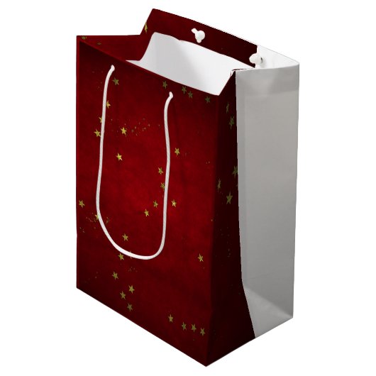 Cherry Lacquer Golden Star  Medium Cadeauzakje (Voorkant Gekanteld)