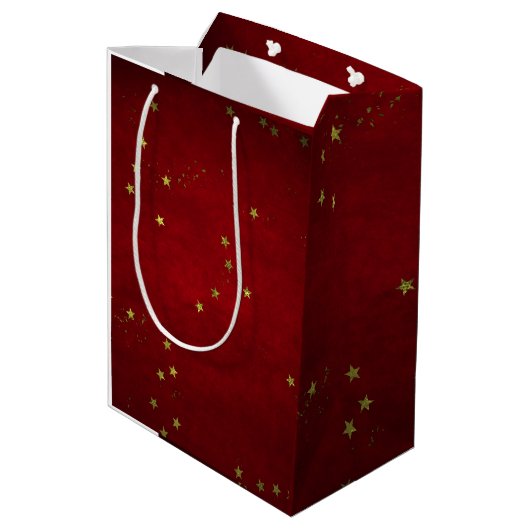 Cherry Lacquer Golden Star  Medium Cadeauzakje (Achterkant Gekanteld)