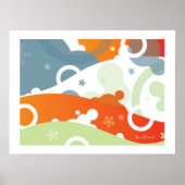 Cherry Landscape - Retro-modern Abstract Poster (Voorkant)