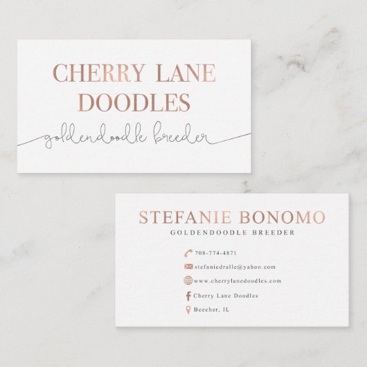 Cherry Lane Doodles Visitekaartje (Voorkant / Achterkant)