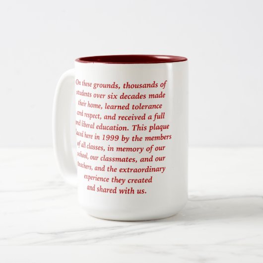 Cherry Lawn School Mok Red (Voorkant links)