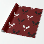 Cherry Leaves Pattern Cadeaupapier (Uitgerold)