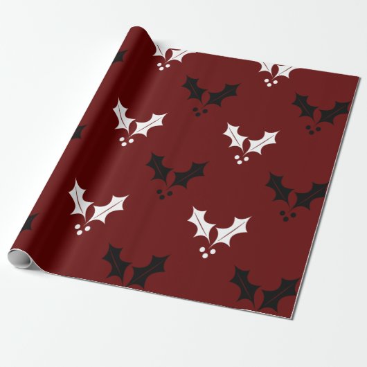 Cherry Leaves Pattern Cadeaupapier (Uitgerold)