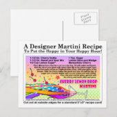 Cherry Lemon Drop Martini Recipe Briefkaart (Voorkant / Achterkant)