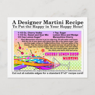 Cherry Lemon Drop Martini Recipe Briefkaart