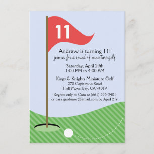 Cherry Let's Par-T-shirt Miniatuur Golf Birthday P Kaart