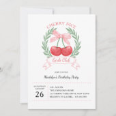 Cherry Leuke Meisjes Club Roze Bow Verjaardag Kaart (Voorkant)