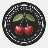 Cherry likeur sticker voor uw zelfgemaakte recepte (Voorkant)